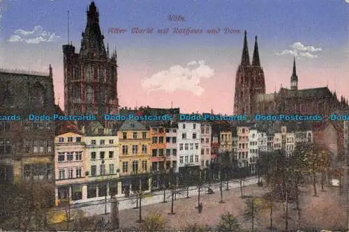 R150980 Koln. Nach Markt mit Rathaus und Dom