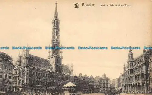 R151802 Brüssel. Rathaus und Grand Place. Ern. Thill. Nels