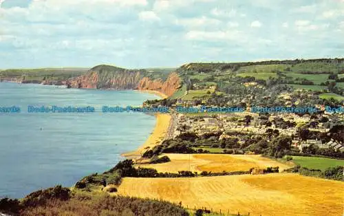 R153138 Sidmouth von Salcombe Hill. Devon. Jarrold. Cotman Farbe