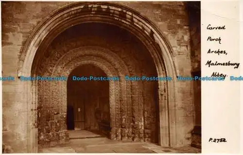 R151826 geschnitzte Veranda Arches Malmesbury Abbey