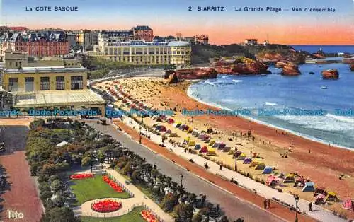 R151277 Biarritz. Der große Strand. Übersicht. Tito