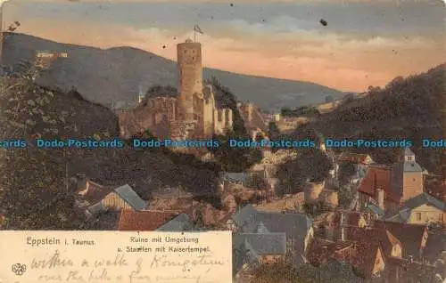 R151280 Eppstein i. Taunus. Ruine mit Umgebung u. Stauffen mit Kaisertempel. L.