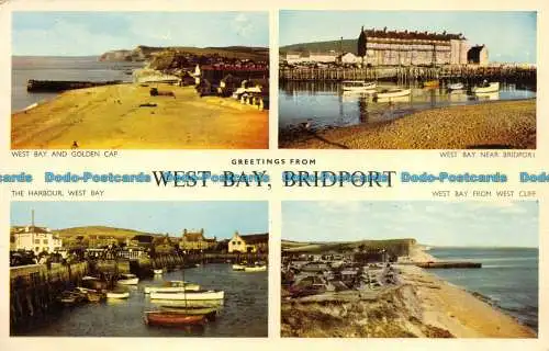 R153271 Grüße aus West Bay. Bridport. Multi-View. Jarrold. RP