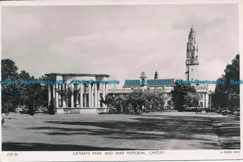 R153428 Cathays Park and War Memorial. Cardiff Tuck. RP