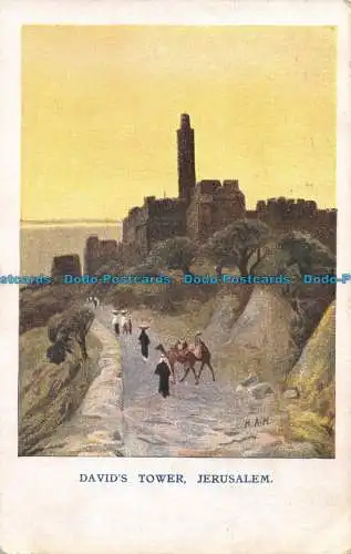 R152123 Davids Tower. Jerusalem. 1914