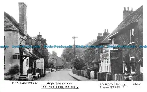 R154073 alter Bandständer. High Street und The Woolpack Inn. Croydon