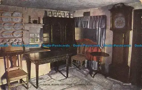 R154080 Innenraum brennt Ferienhaus. Alloway. Ayr. Valentinstag. Valesque. 1928