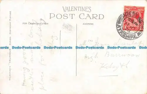 R154080 Innenraum brennt Ferienhaus. Alloway. Ayr. Valentinstag. Valesque. 1928