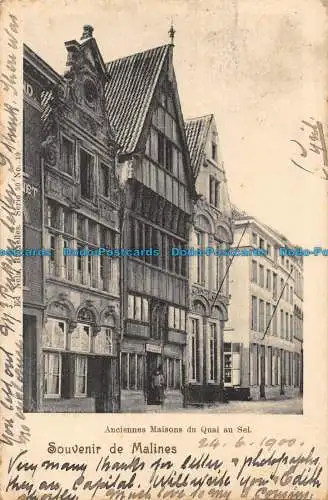 R152173 Souvenir de Mechelen. Alte Häuser am Salzkai. 1900