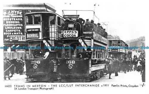 R154180 Straßenbahnen in Merton. Der LCC Lut Interchange. Pamlin-Drucke. RP