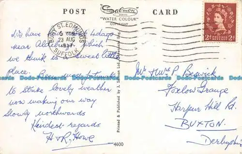 R154257 Suffolk mit Teilen von Cambridgeshire und Essex. Eine Karte. Lachs. 1957