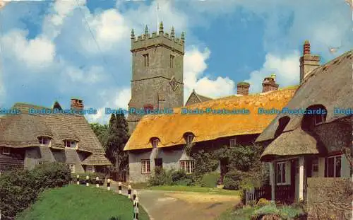 R153730 Kirche und alte Hütten Godshill Isle of Wight