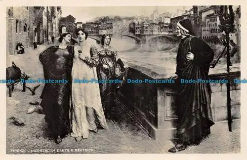 R154354 Florenz. Begegnung von Dante und Beatrice. Fotocelere. RP