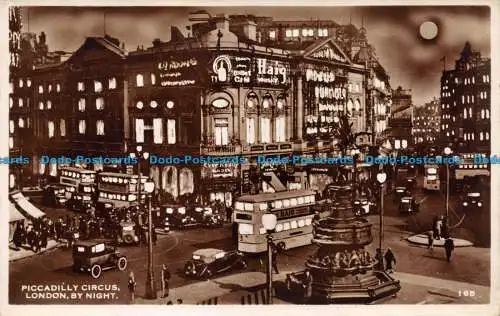 R154376 Piccadilly Circus. London. Nachts. RP. 1951