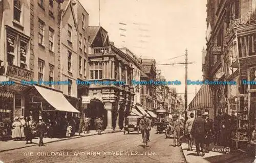 R154601 Die Gildenhalle und die High Street. Exeter. Valentinstag. 1928