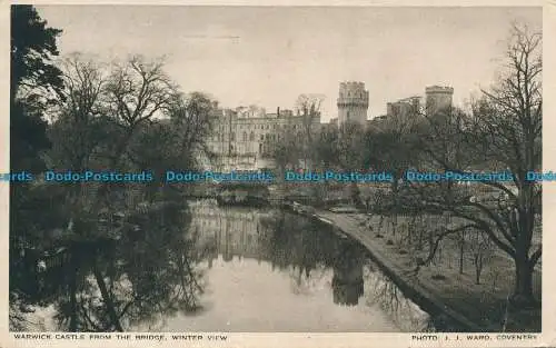 R154603 Warwick Castle von der Brücke. Winteransicht. J.J. Ward. Sonderfoto A