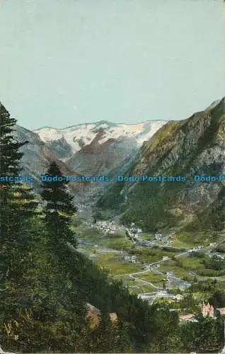 R155106 Alte Postkarte. Stadt- und Bergblick. 1912