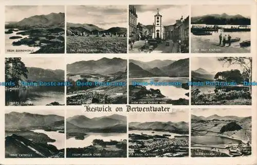 R155210 Keswick auf Derwentwater. Multi-View. Abraham. RP