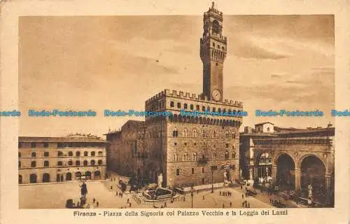 R155297 Florenz. Piazza della Signoria mit Palazzo Vecchio und Loggia dei Lanzi