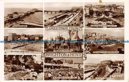 R155446 Grüße aus Brighton und Hove. Multi-View. Lansdowne. RP. 1954