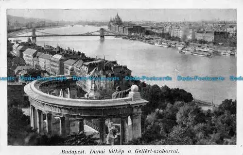 R155624 Budapest. Dunai Latkep ein Gellert Szoborral. Karinger