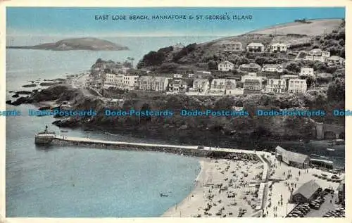 R155726 East Looe Beach. Hannafore und St. Georges Island. Dennis. 1963