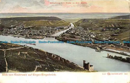 R155954 Blick vom Niederwald auf Bingen Bingerbruck. Louis Glaser. 1905