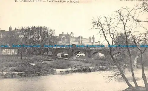 R157607 Carcassonne. die Alte Brücke und die Cite