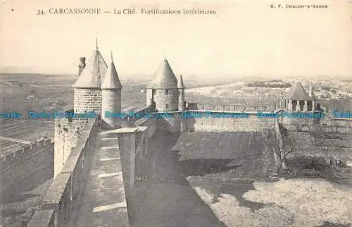 R157611 Carcassonne. La Cite. Innere Befestigungen. B.F. Chalon