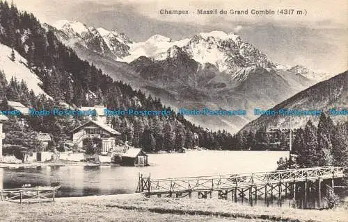 R157734 Champex. Massiv der Grand Combin. Fototypie