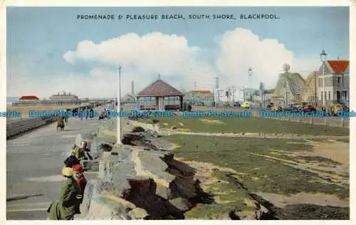 R157755 Promenade und Vergnügungsstrand. South Shore. Blackpool. Dennis. 1959