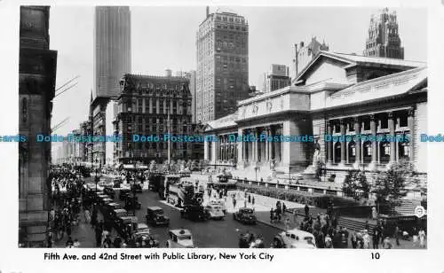 R157767 Fifth Avenue und 42nd Street mit öffentlicher Bibliothek. New York City. A. Hand