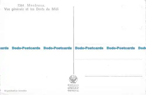 R158967 Montreux. Allgemeine Ansicht und die Dents du Midi. Jaeger