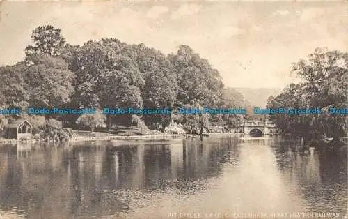 R158990 Pittville Lake. Cheltenham. Great Western Railway. 1905