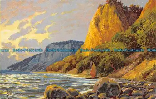 R158438 Alte Postkarte. Meer und Berge. Rob Kammerer