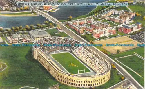 R158480 Harvard Stadium. Business School und Charles River. Cambridge. Masse. 195