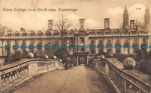 R158504 Clare College von der Brücke. Cambridge. Valentinstag. 1909