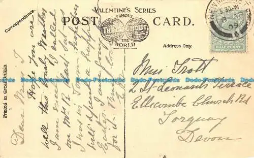 R158504 Clare College von der Brücke. Cambridge. Valentinstag. 1909