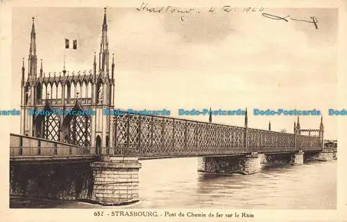 R159125 Straßburg. Eisenbahnbrücke über den Rhein. Bergeret