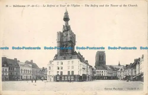 R159570 Bethune. Der Glockenturm und der Kirchturm. Catala Freres