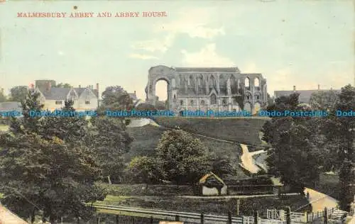 R160477 Malmesbury Abbey and Abbey House. N. Riddick. 1907