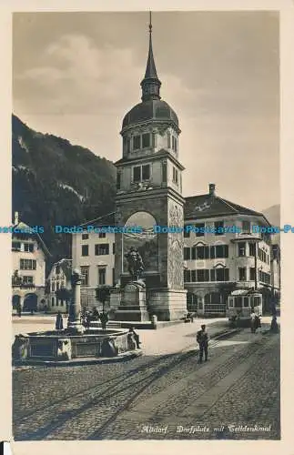 R160490 Altdorf. Dorfplatz mit Telldenkmal. Photoglob