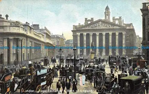 R160496 London. Royal Exchange und Bank of England. 1906