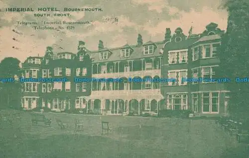 R159737 Imperial Hotel Bournemouth. Südfront. Lithoton. 1921