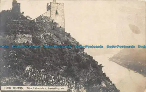 R160662 Der Rhein. Ruine Liebenstein v. Sterrenberg aus