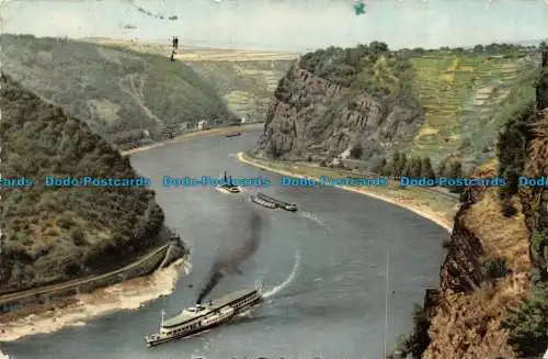 R160820 Der Rhein im Felsental der Loreley. Hans Andres. 1954