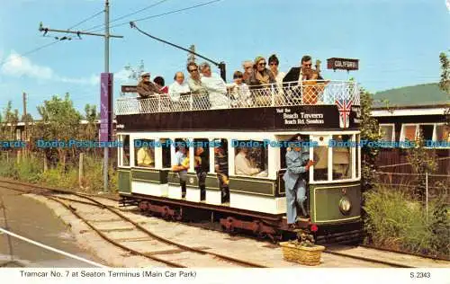 R159981 Straßenbahn Nr. 7 an der Terminus Seaton. Hauptparkplatz. Dennis