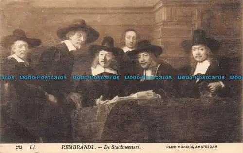 R160843 Rembrandt. De Staalmeesters. LL. Nr. 233