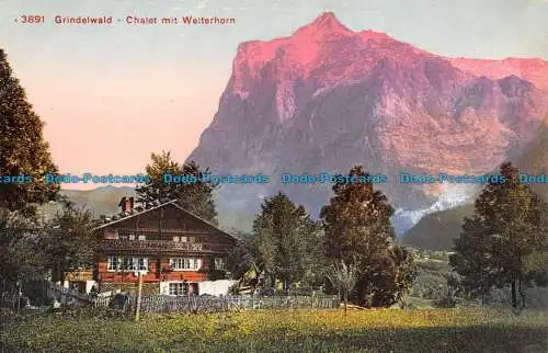 R160934 Grindelwald. Chalet mit Wetterhorn. Photoglob. Nr. 3891