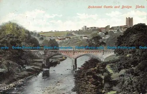 R160088 Richmond Castle and Bridge. Yorks. Smith. 1905